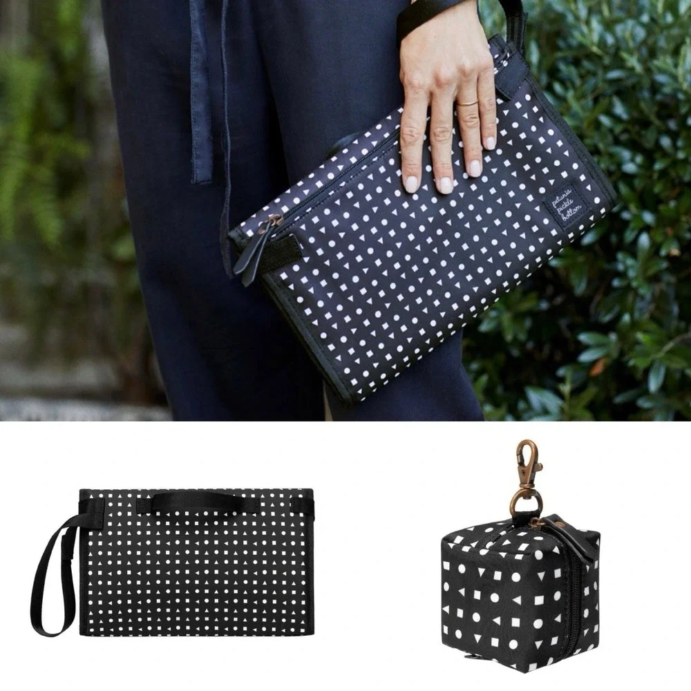 Petunia Pickle Bottom Black Nimble Diaper Clutch/Paci Holder Bundle Neo‎ Geo $85